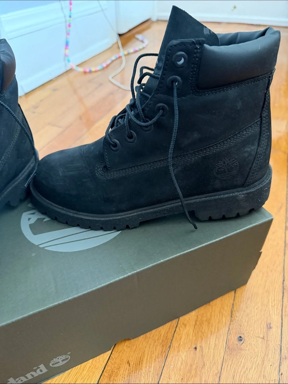 Timberland Men's Black Lace-Up Nubuck Work Boots